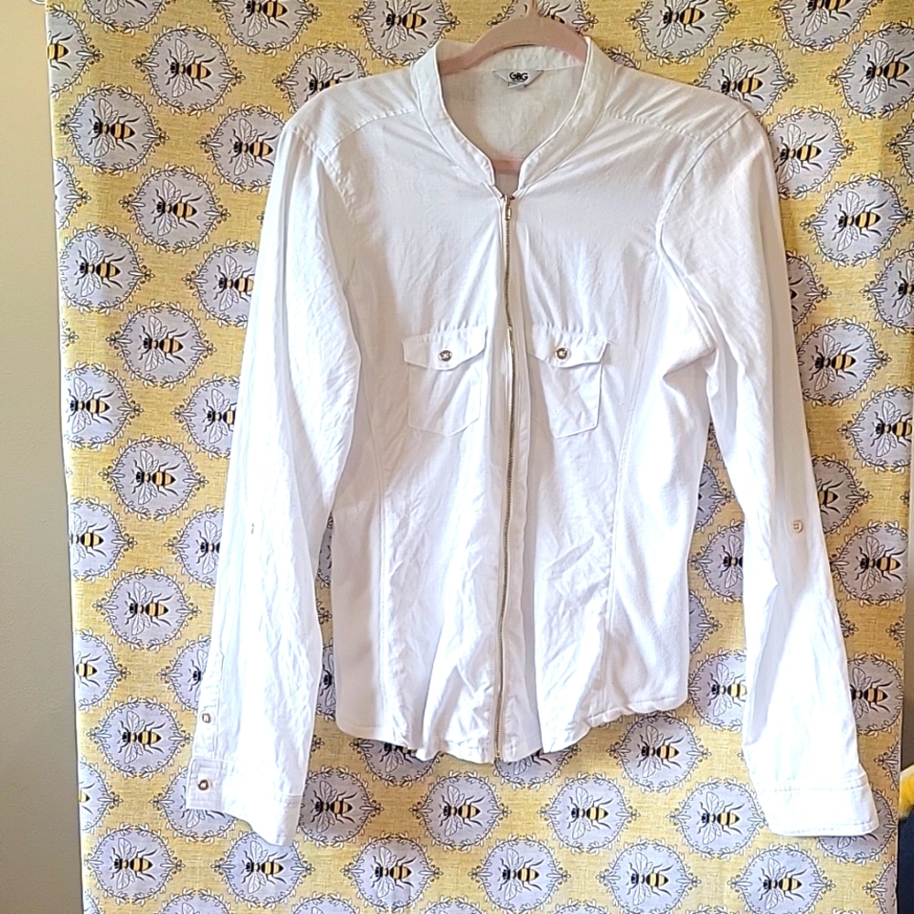 GBG, zip up jacket, white, XL